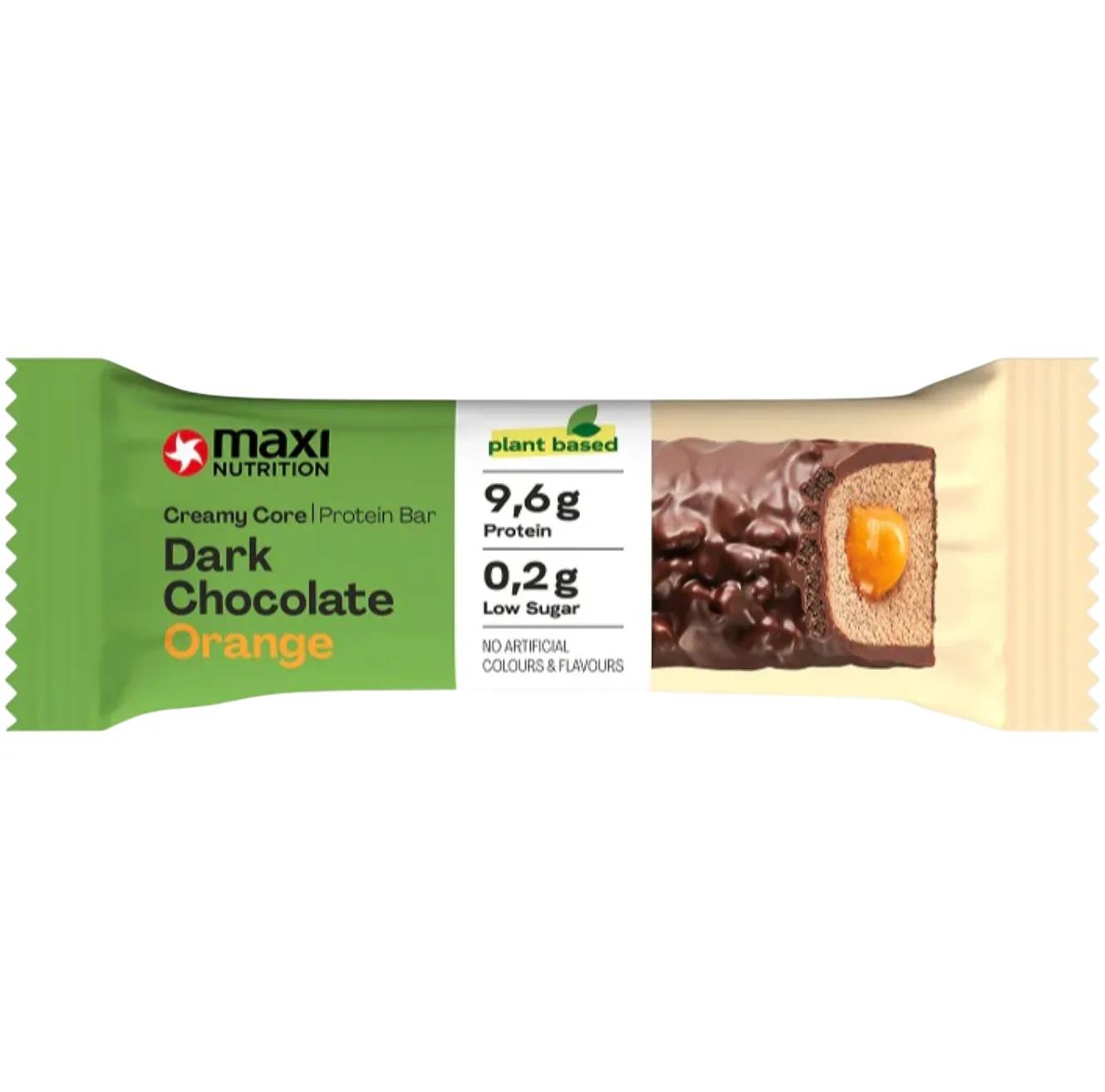 Maximuscle Dark Chocolate Orange (Vegan Creamy Core) protein bar product photo