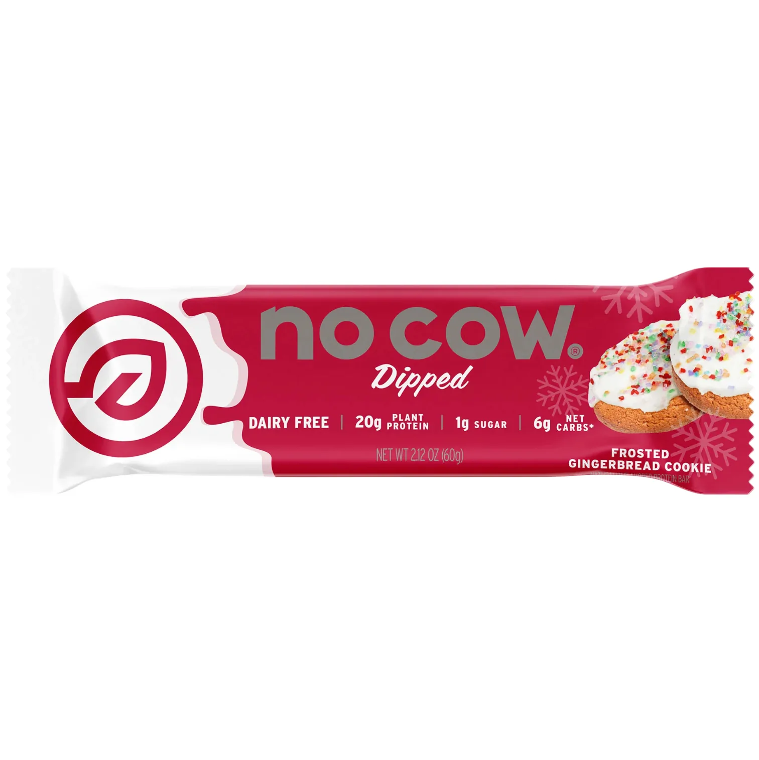 No Cow Dipped Frosted Gingerbread Cookie protein bar product photo