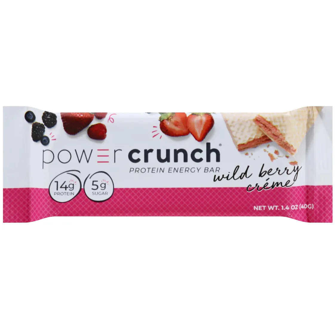 Power Crunch Wild Berry protein bar product photo