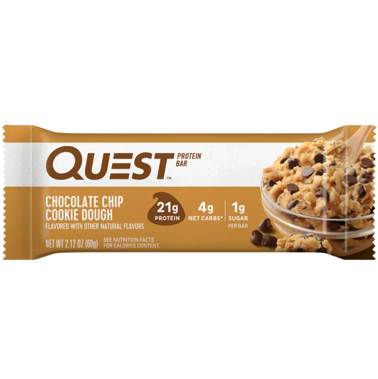 Quest Nutrition Chocolate Chip Cookie Dough protein bar product photo