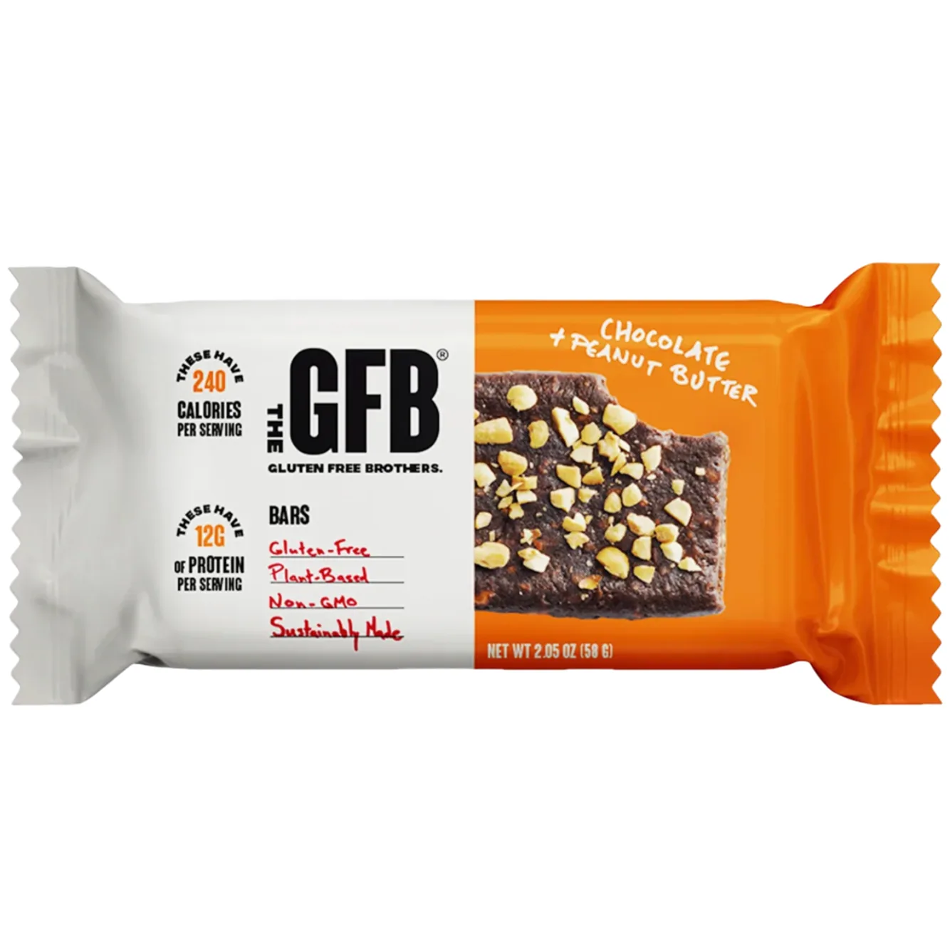 The GFB Chocolate Peanut Butter protein bar product photo
