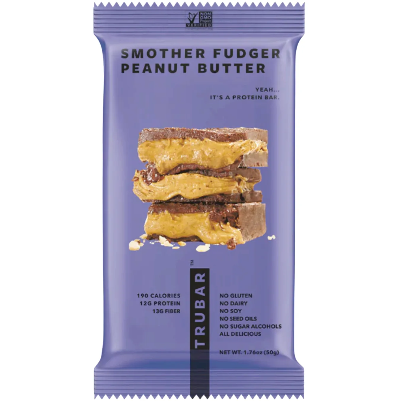 TRUBAR Smother Fudger Peanut Butter protein bar product photo